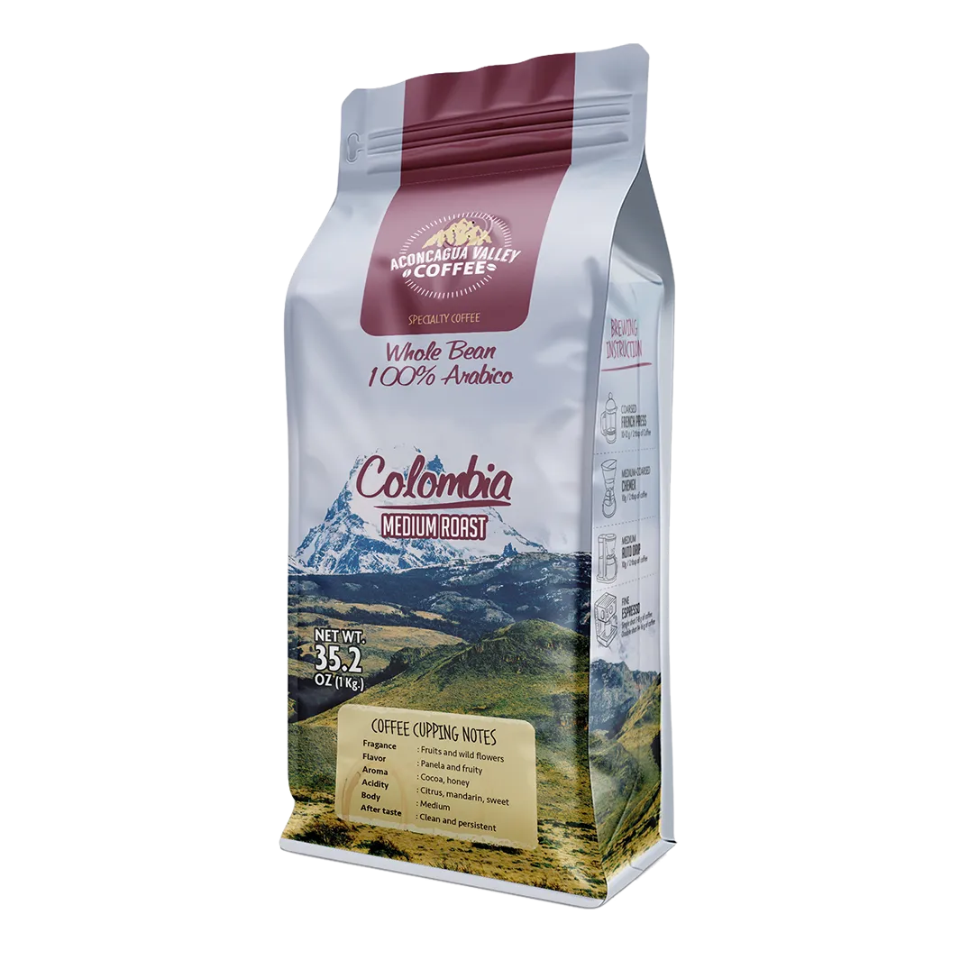 Aconcagua Valley Coffee 1 kilo. TUESTE MEDIUM ROAST DRIP- COLOMBIA