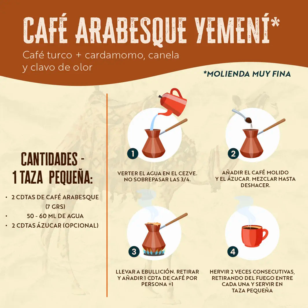 Box Arabesque: Café Turco Yemení 500g + Ibrik