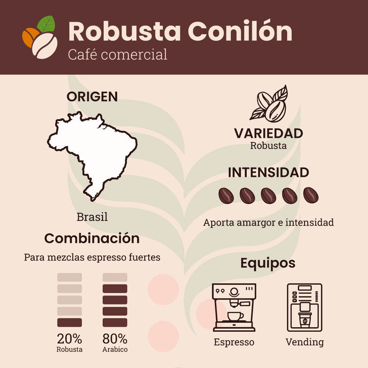 Robusta Conilón - 5 kilos - Granel Tostado Comercial