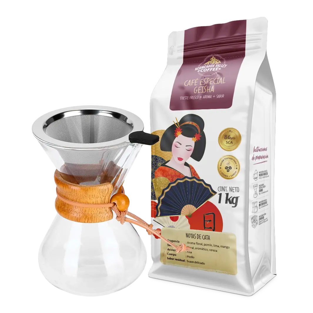 Box Coffee Pot + Geisha Gourmet 1 Kg