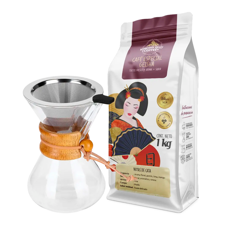 Box Coffee Pot + Geisha Gourmet 1 Kg