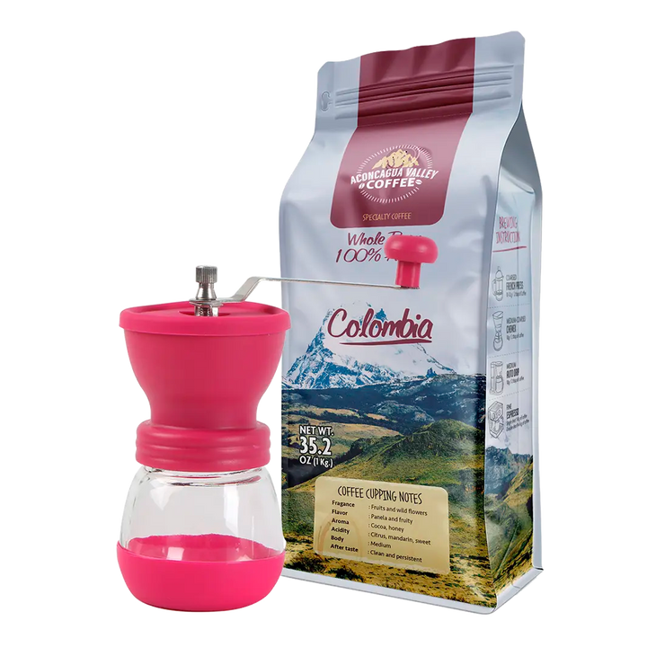 Pack 1 Kg Colombia Aconcagua Valley Coffee + Molinillo