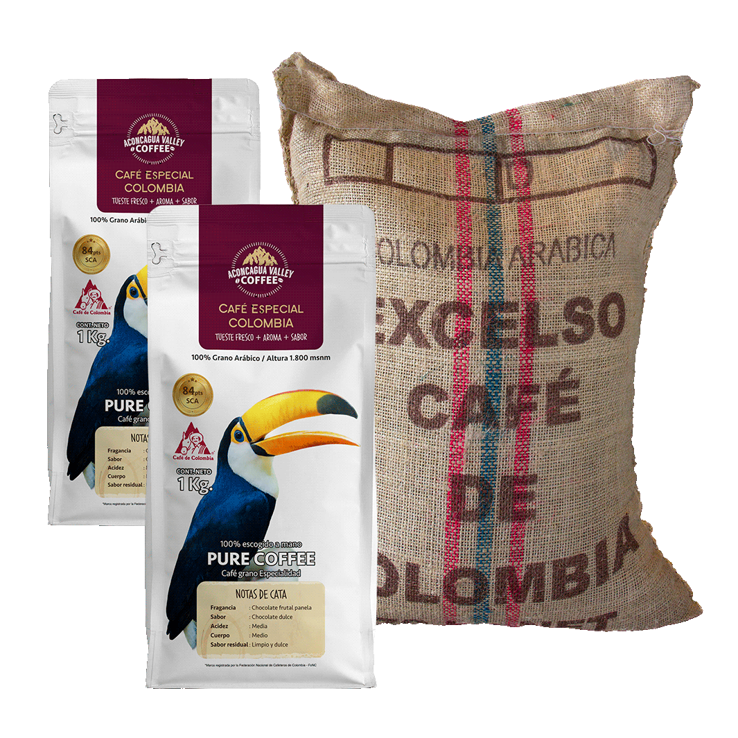 Pack Colombia Excelso 2 Kg + Regalo Saco Arpillera