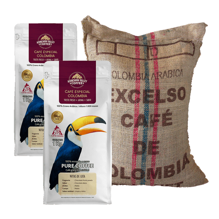 Pack Colombia Excelso 2 Kg + Regalo Saco Arpillera