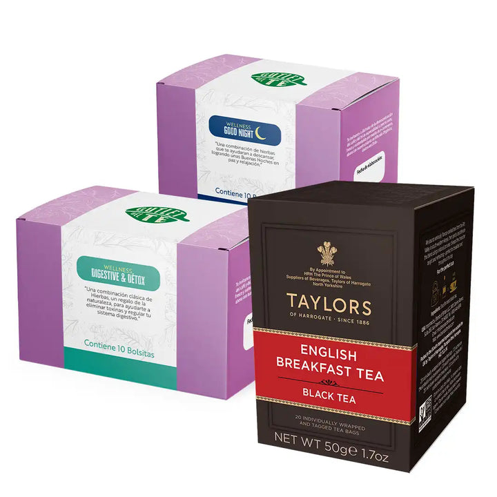 Box 40 Bolsitas: 2 Cajitas Té Outlet  + Té Taylors