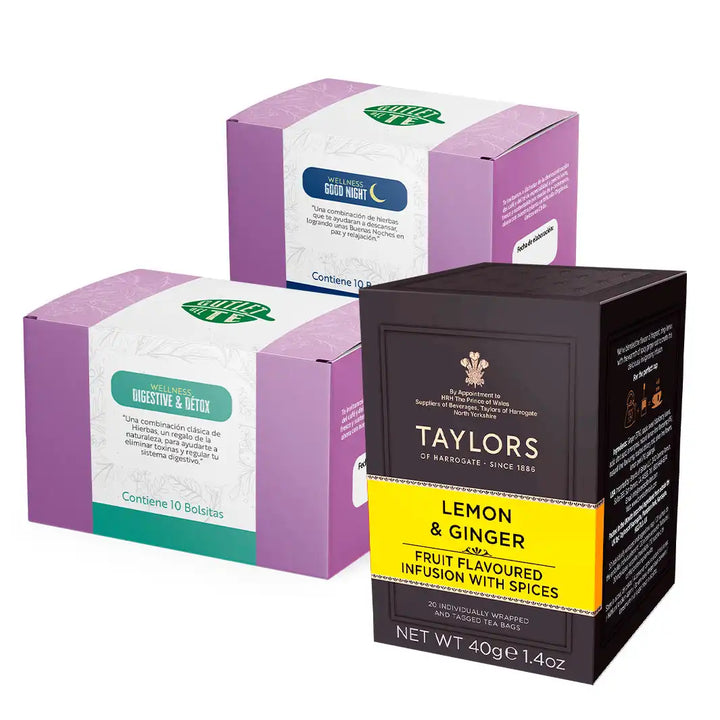 Box 40 Bolsitas: 2 Cajitas Té Outlet  + Té Taylors